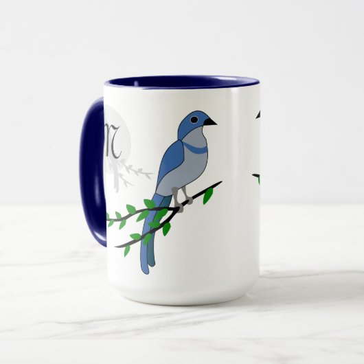Mug Monogramme Floride Scrub Jay (Devant gauche)