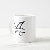 Mug Monogramme fractionné A-Z noir et blanc (Devant gauche)