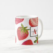 Mug Monogramme fraise d'été (Devant droit)