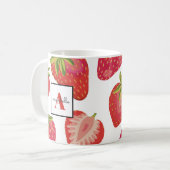 Mug Monogramme fraise d'été (Devant gauche)