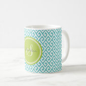 Mug Monogramme géométrique de motif d'abrégé sur chic (Devant droit)