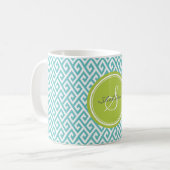 Mug Monogramme géométrique de motif d'abrégé sur chic (Devant gauche)
