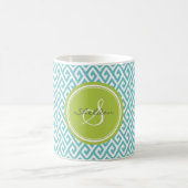 Mug Monogramme géométrique de motif d'abrégé sur chic (Centre)