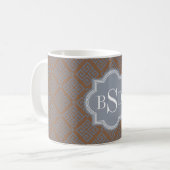 Mug Monogramme géométrique de motif d'abrégé sur chic (Devant gauche)