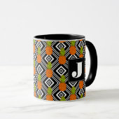 Mug Monogramme géométrique des ananas | (Devant droit)