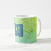 Mug Monogramme géométrique Parties scintillant Faux (Devant droit)
