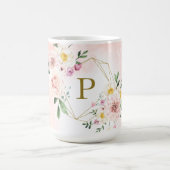 Mug Monogramme géométrique rose flush or (Centre)