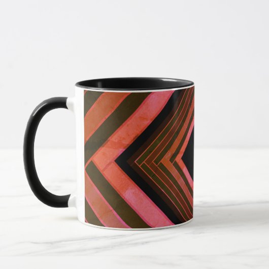 Mug Monogramme géométrique rose rustique Carré moderne (Gauche)