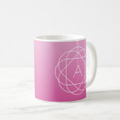 Mug Monogramme géométrique semblable à une fleur | Omb (Devant droit)
