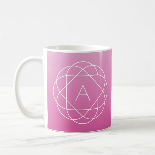 Mug Monogramme géométrique semblable à une fleur | Omb (Gauche)