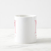 Mug Monogramme girly chic rose initiale moderne (Centre)