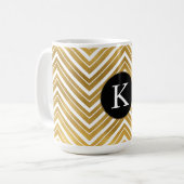 Mug Monogramme Gold Chevron (Devant gauche)