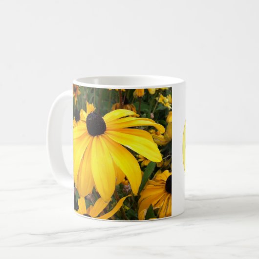 Mug Monogramme Golden Rudbeckia Black Eyed Susan Flowe (Devant gauche)