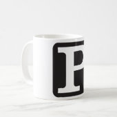Mug Monogramme gras lettre majuscule P (Devant gauche)