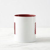 Mug Monogramme Gras Moderne Marron Blanc (Centre)