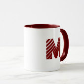 Mug Monogramme Gras Moderne Marron Blanc (Devant droit)
