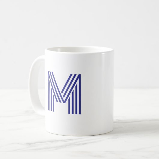 Mug Monogramme Gras Moderne | N'importe quelle couleur (Devant gauche)