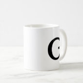Mug Monogramme Gras Simple Noir & Blanc (Devant droit)