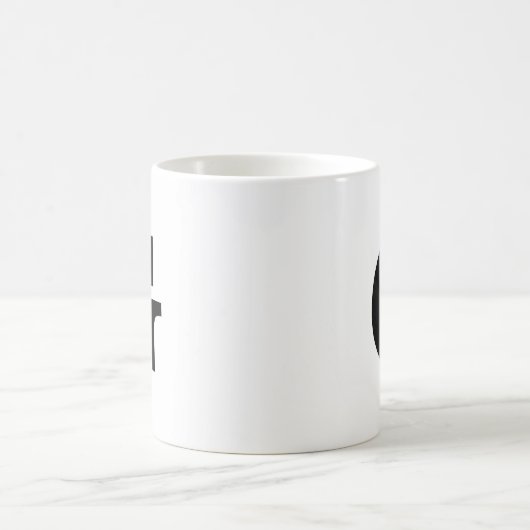 Mug Monogramme Gras Simple Noir & Blanc (Centre)