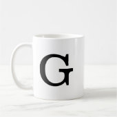 Mug Monogramme Gras Simple Noir & Blanc (Gauche)