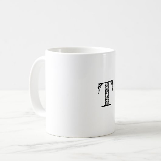 Mug Monogramme gravé vintage (Devant gauche)