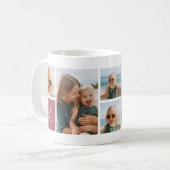 Mug Monogramme Grille Photo Collage (Devant gauche)