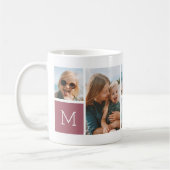 Mug Monogramme Grille Photo Collage (Gauche)