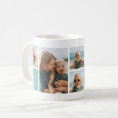 Mug Monogramme Grille Photo Collage (Devant gauche)
