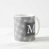 Mug Monogramme gris cercles motif (Devant droit)
