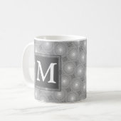 Mug Monogramme gris cercles motif (Devant gauche)