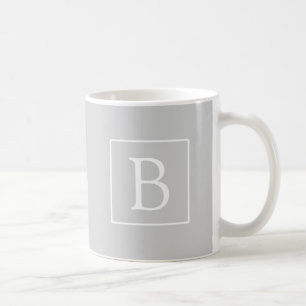 Mug Monogramme gris clair simple