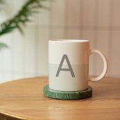 Mug Monogramme Gris Deux Tons Alphabet Customisé
