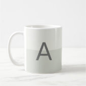 Mug Monogramme Gris Deux Tons Alphabet Customisé (Gauche)