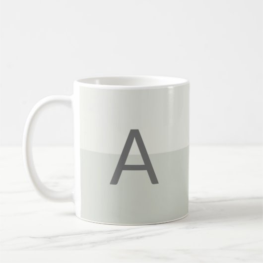 Mug Monogramme Gris Deux Tons Alphabet Customisé (Gauche)