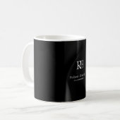 Mug Monogramme gris moderne clair Nom initial (Devant gauche)