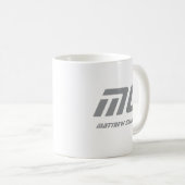 Mug Monogramme Gris Moderne Nom Gras Texte Simple (Devant droit)