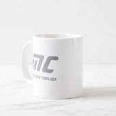 Mug Monogramme Gris Moderne Nom Gras Texte Simple (Devant gauche)