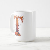 Mug Monogramme Halloween T (Devant gauche)