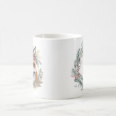 Mug Monogramme Hiver Fox Floral wreath Ménage (Centre)