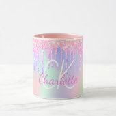 Mug Monogramme holographique licorne parties scintilla (Centre)