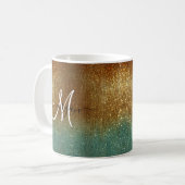 Mug Monogramme Holographique Parties scintillant or (Devant gauche)