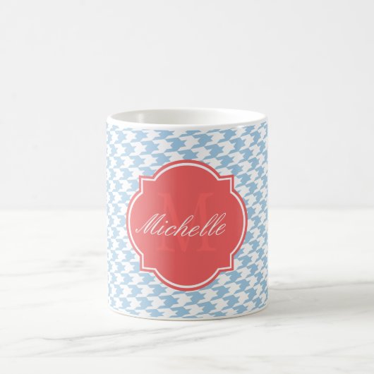 Mug Monogramme Houndstooth Bleu Placid (Centre)