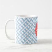 Mug Monogramme Houndstooth Bleu Placid (Gauche)