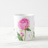 Mug Monogramme illustré de pivoine rose et de margueri (Centre)