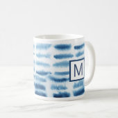 Mug Monogramme | Impression de l'aquarelle Indigio (Devant droit)