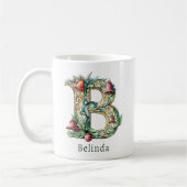 Mug Monogramme initial B de Noël personnalisé (Gauche)