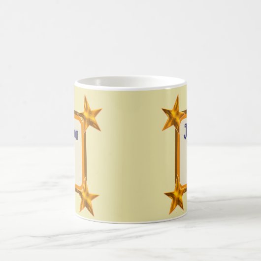 Mug Monogramme Initial Bold Gold Star Nom (Centre)