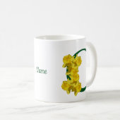 Mug Monogramme initial C personnalisé narcisse (Devant droit)