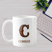 Mug Monogramme Initial Cuir Occidental Travail C
