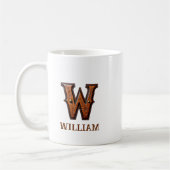 Mug Monogramme Initial Cuir Occidental Travail W (Gauche)